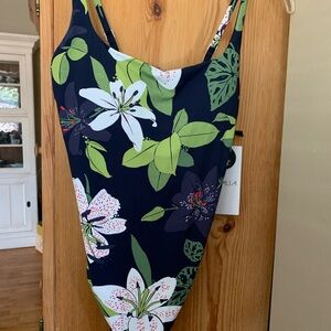 NWT - CALIA Opulent Blue Lily One Piece Swimsuit - SZ 6
